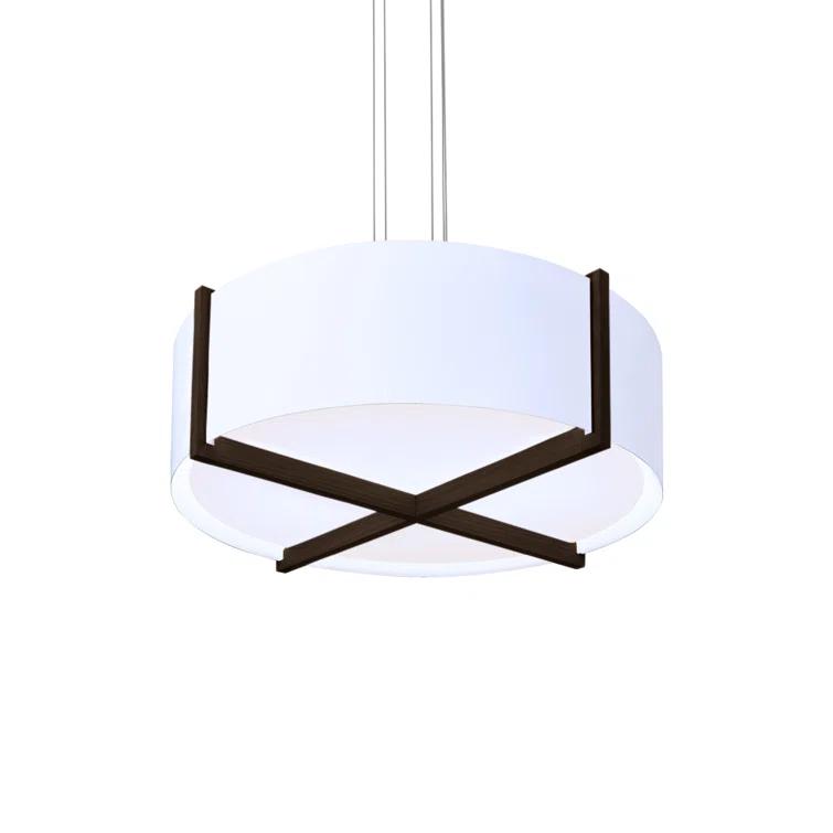 Plura 2 - Light Wood Dimmable Drum Chandelier