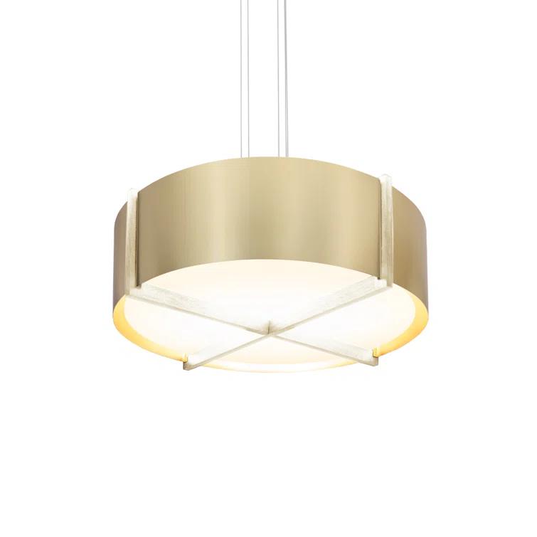 Plura 2 - Light Wood Dimmable Drum Chandelier