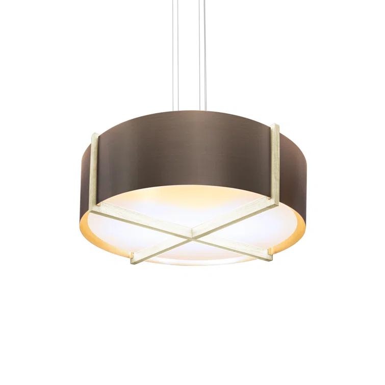 Plura 2 - Light Wood Dimmable Drum Chandelier