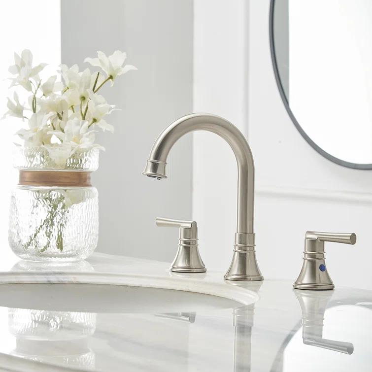 Widespread 2-handle Bathroom Faucet with Drain Assembly