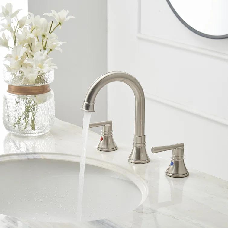 Widespread 2-handle Bathroom Faucet with Drain Assembly