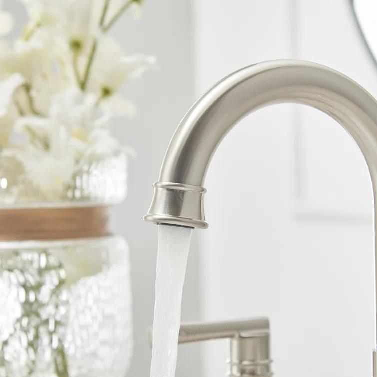 Widespread 2-handle Bathroom Faucet with Drain Assembly