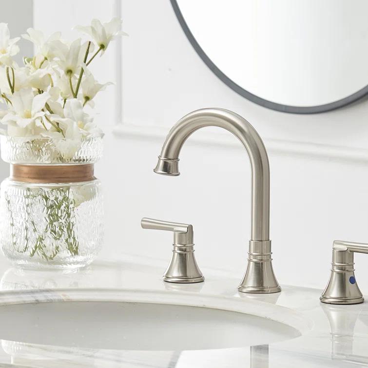 Widespread 2-handle Bathroom Faucet with Drain Assembly