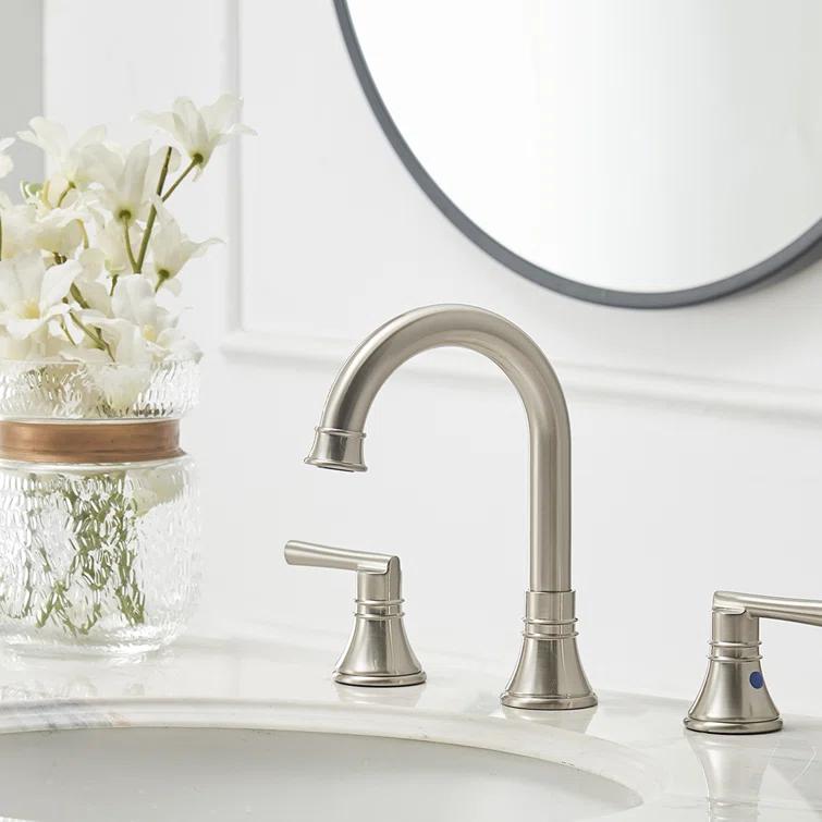 Widespread 2-handle Bathroom Faucet with Drain Assembly