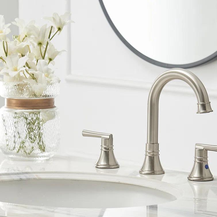 Widespread 2-handle Bathroom Faucet with Drain Assembly