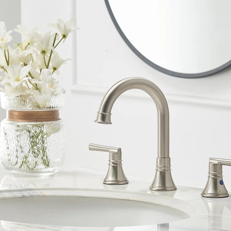 Widespread 2-handle Bathroom Faucet with Drain Assembly