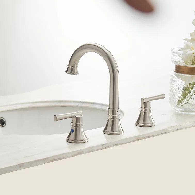 Widespread 2-handle Bathroom Faucet with Drain Assembly