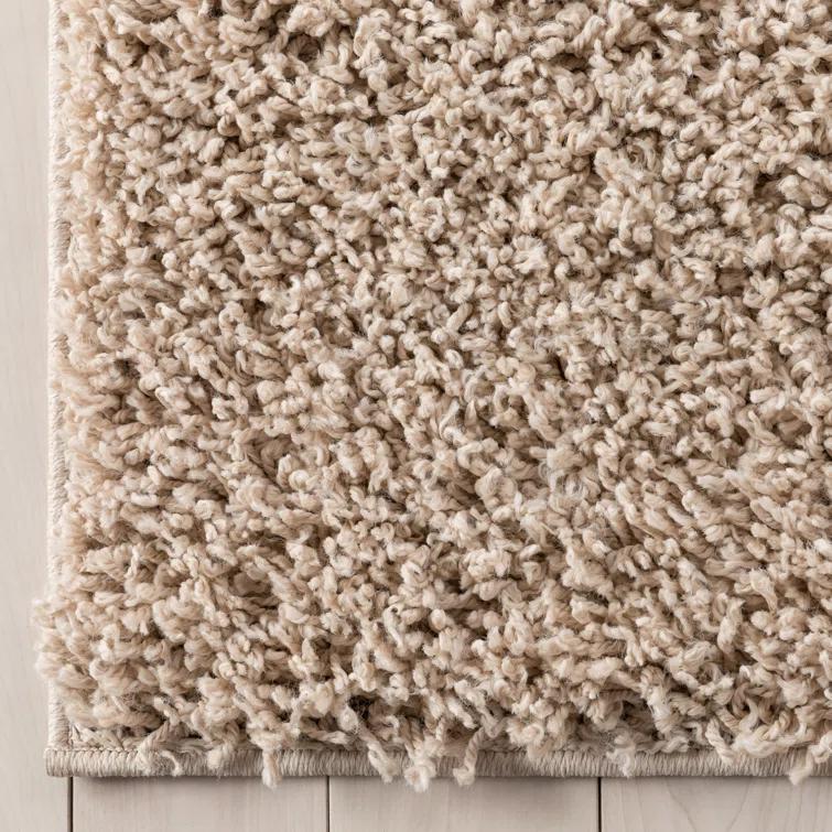 Berte Modern Solid Beige Textured Shag Rug