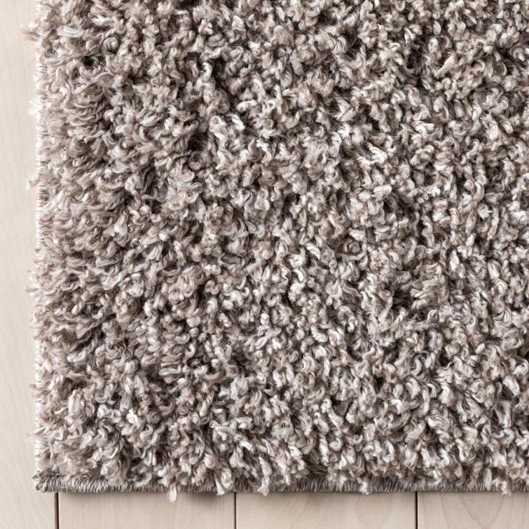 Well Woven Emerson Modern Solid Beige/Grey Textured Shag Rug
