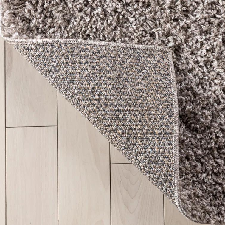 Well Woven Emerson Modern Solid Beige/Grey Textured Shag Rug