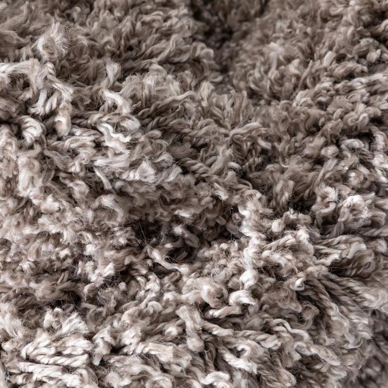 Well Woven Emerson Modern Solid Beige/Grey Textured Shag Rug