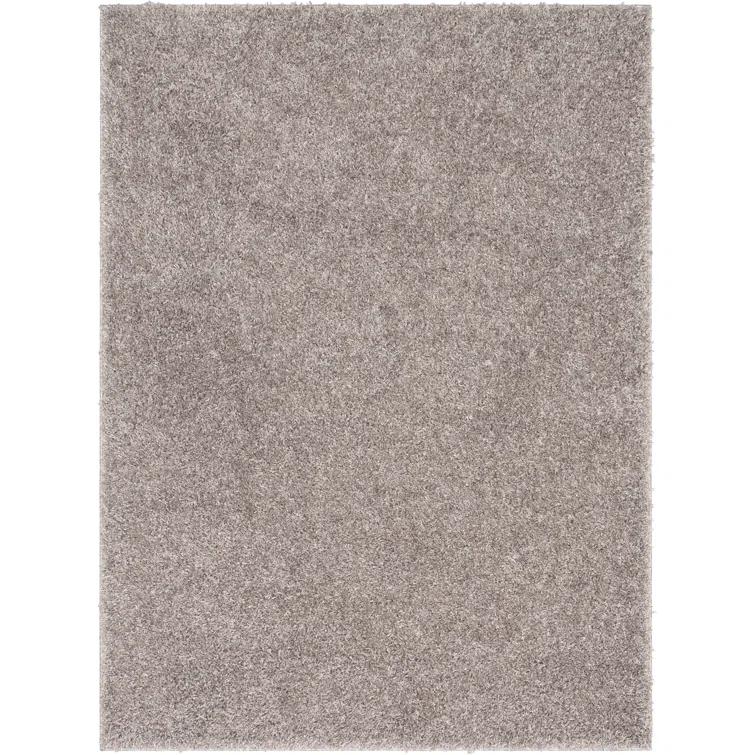 Well Woven Emerson Modern Solid Beige/Grey Textured Shag Rug