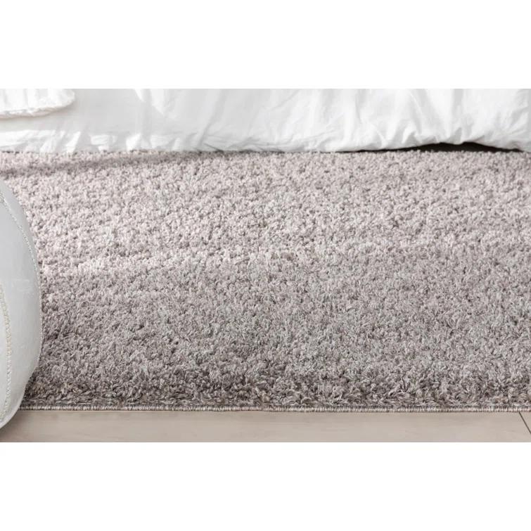 Well Woven Emerson Modern Solid Beige/Grey Textured Shag Rug
