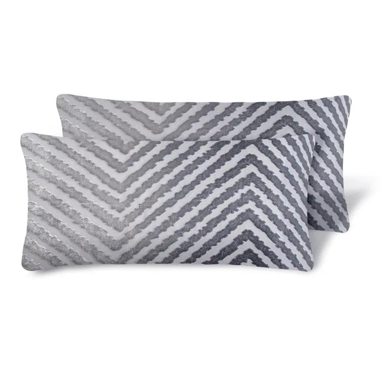 Kevin O'Brien Studio Chevron Velvet Reversible Throw Pillow