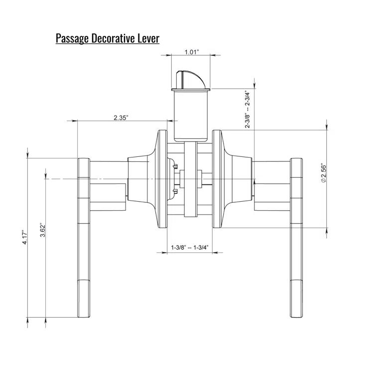 Passage Door Lever, Decorative