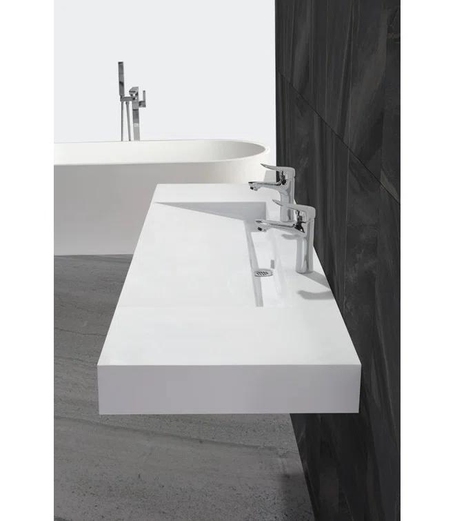 ADM Bathroom ADM Bathroom 18.9'' Square Trough, Wall Mount Bathroom Sink DW-215-GLOSSY