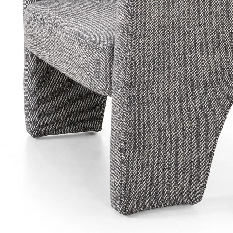 Barron Smoke Leather Barrel Chair with S-Spring Seat