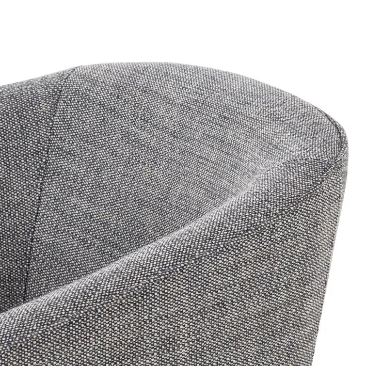 Barron Smoke Leather Barrel Chair with S-Spring Seat