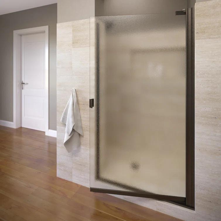 Armon 32.75" W x 66" H Pivot Semi-Frameless Shower Door