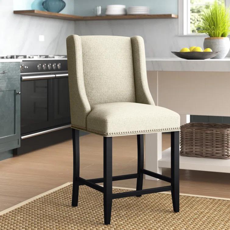 Modway Baron Upholstered Fabric Bar Stool