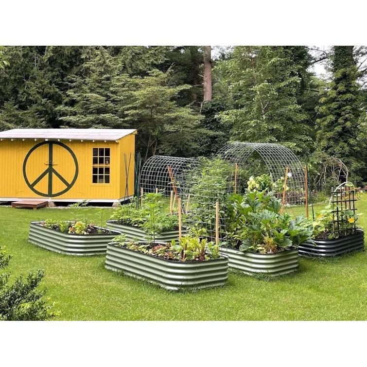 17" Tall 9 In 1 Modular Metal Outdoor Raised Garden Bed