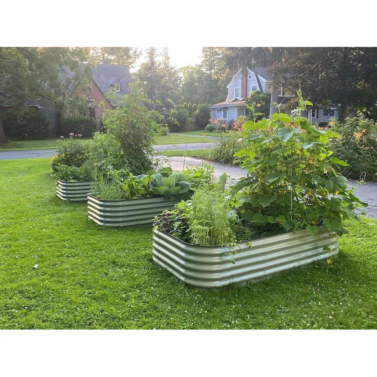 17" Tall 9 In 1 Modular Metal Outdoor Raised Garden Bed