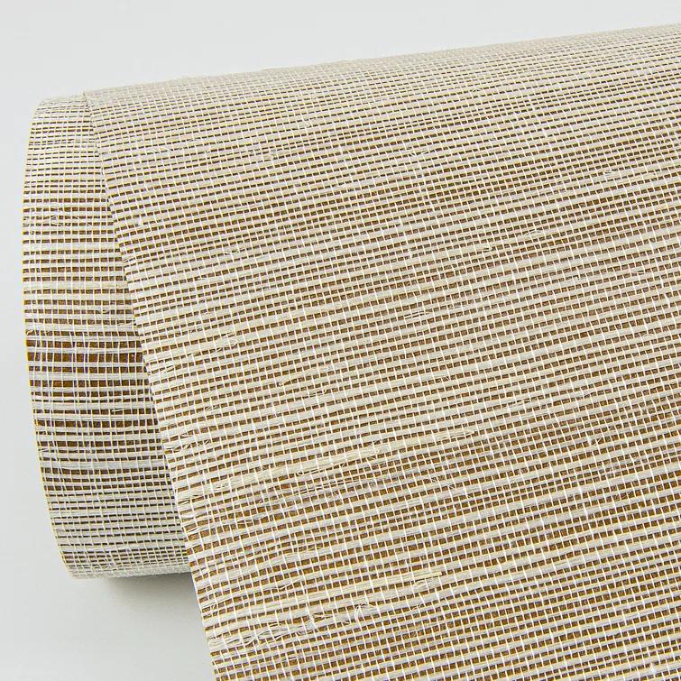 Slate and Bronze Grasscloth Removable Wallpaper Roll