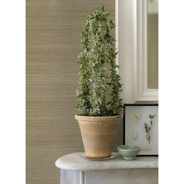 Slate and Bronze Grasscloth Removable Wallpaper Roll