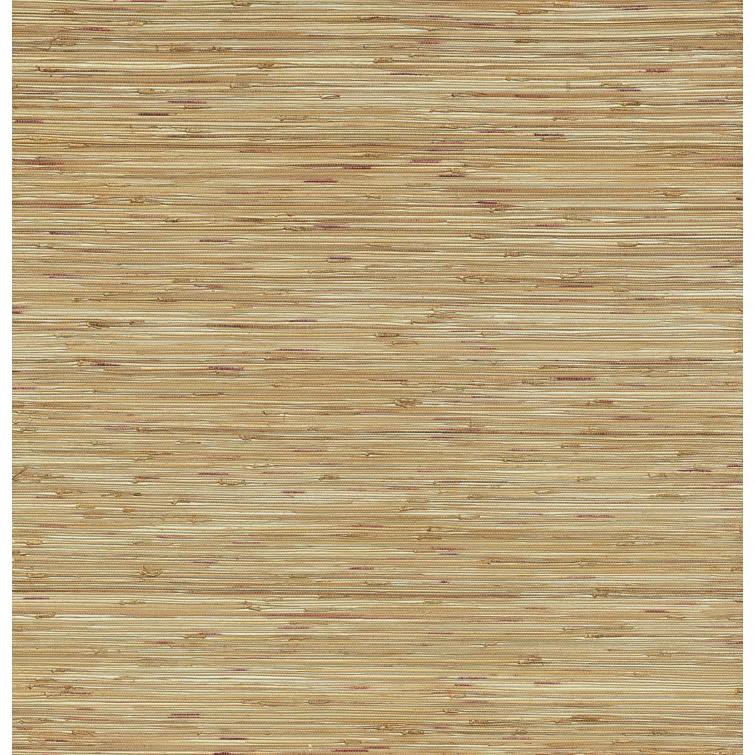 Neutral Brown Grasscloth Textured Wallpaper Roll
