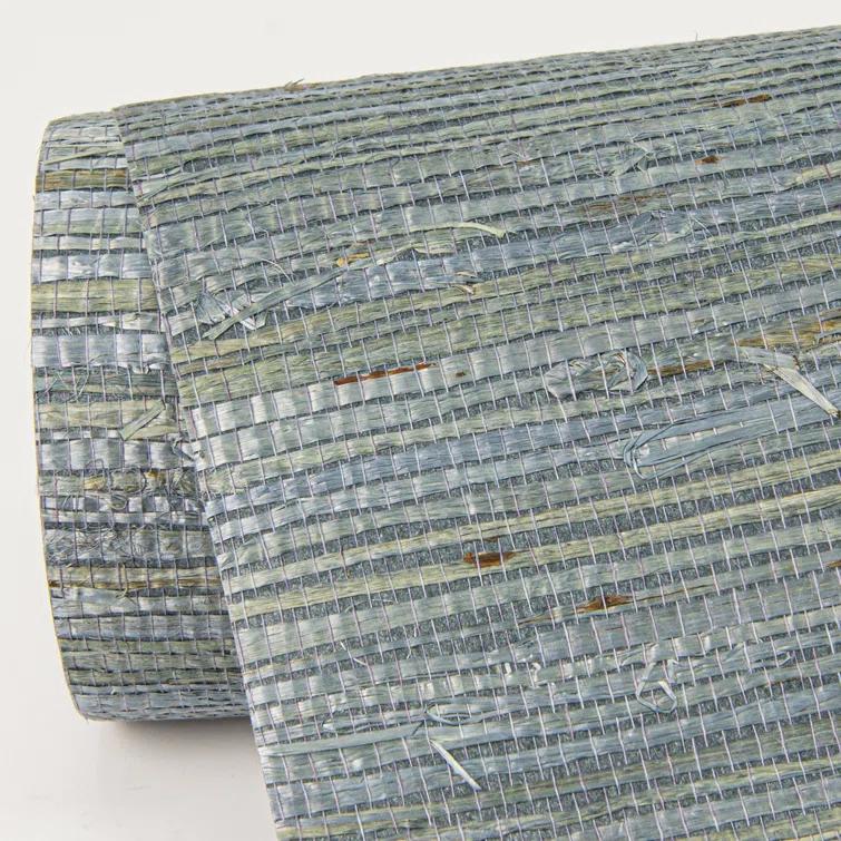 Slate and Bronze Grasscloth Removable Wallpaper Roll