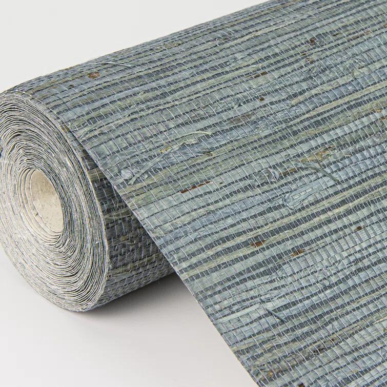 Slate and Bronze Grasscloth Removable Wallpaper Roll