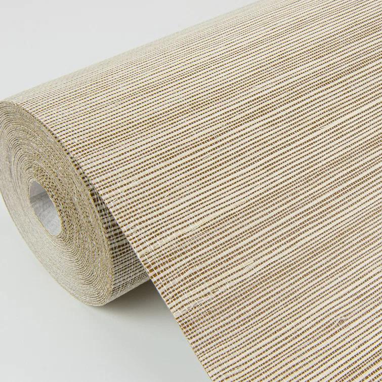 Slate and Bronze Grasscloth Removable Wallpaper Roll