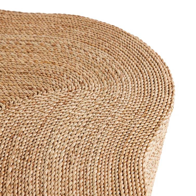 Coastal Charm Organic-Shaped Natural Abaca Cocktail Table
