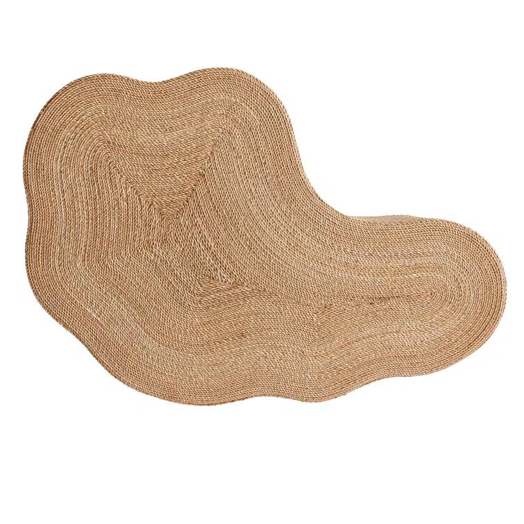 Coastal Charm Organic-Shaped Natural Abaca Cocktail Table
