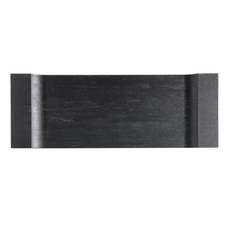 Lanny Sleek Blackened Teak and Iron Bench for 2