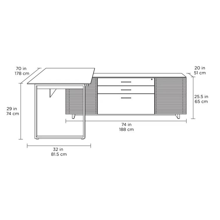 Corridor L-Shaped Executive Desk