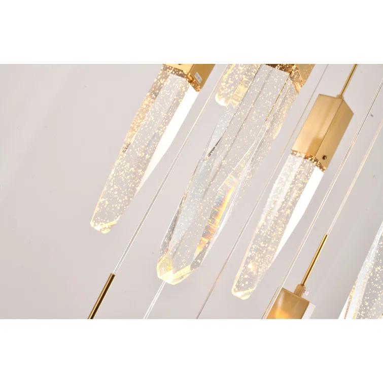 Bethel International Chandelier Gold Metal & Crystal