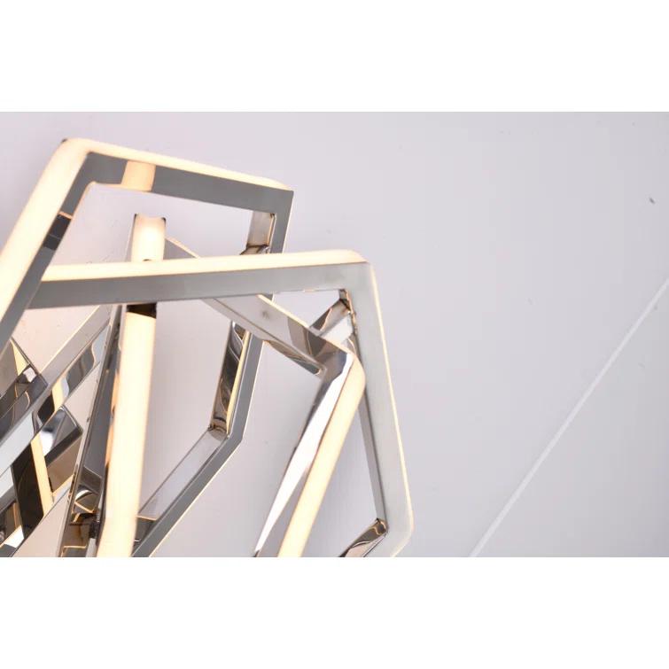 Chrome Geometric LED Wall Sconce with Acrylic Diffusers
