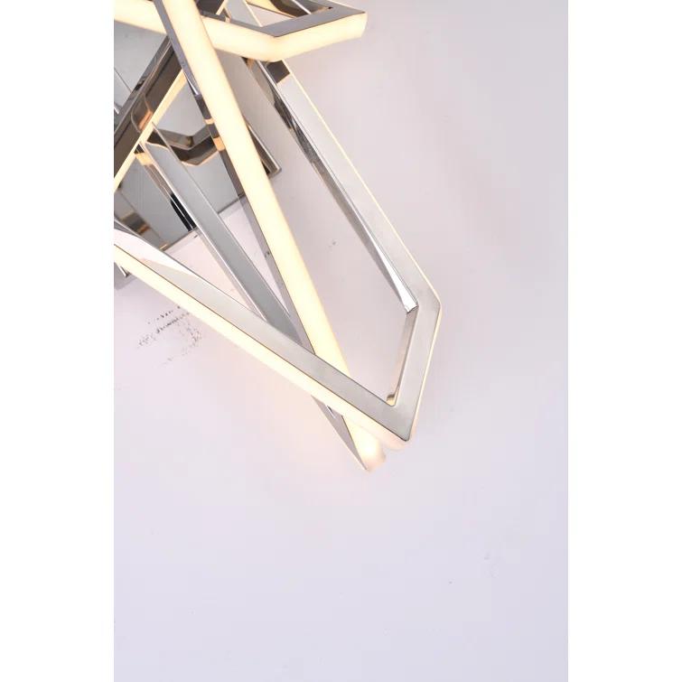 Chrome Geometric LED Wall Sconce with Acrylic Diffusers