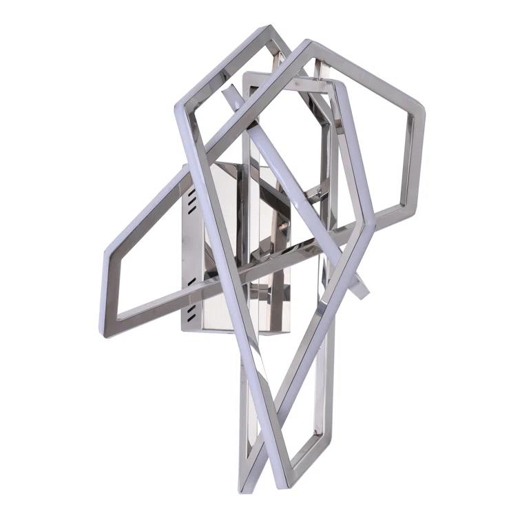 Chrome Geometric LED Wall Sconce with Acrylic Diffusers