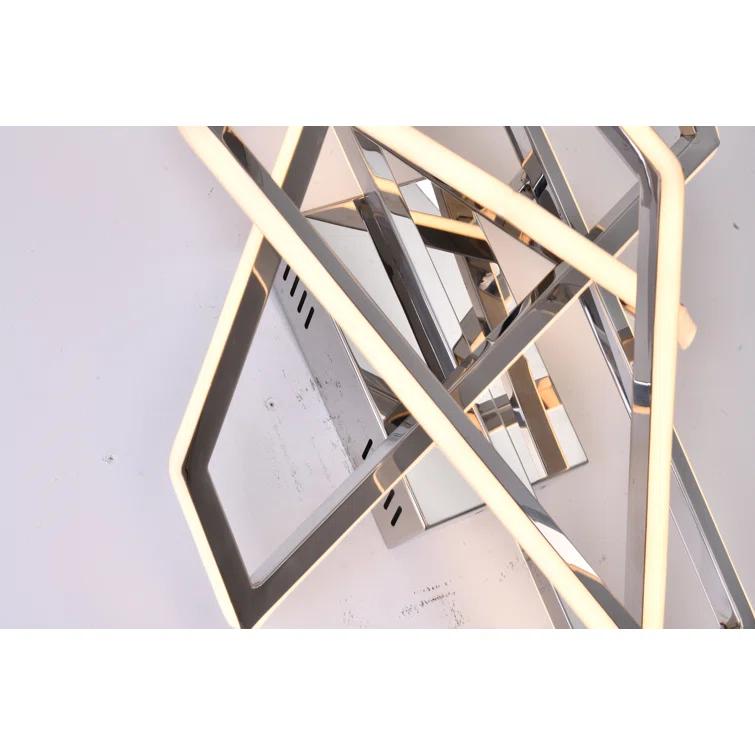 Chrome Geometric LED Wall Sconce with Acrylic Diffusers