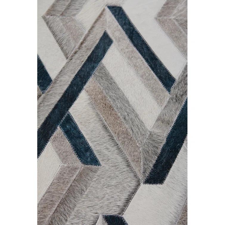 Natural Hide Cowhide Geometric Indoor Rug