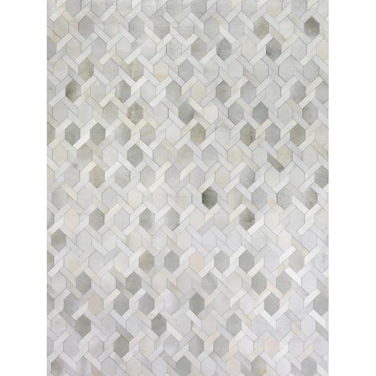 Natural Hide Cowhide Geometric Rug