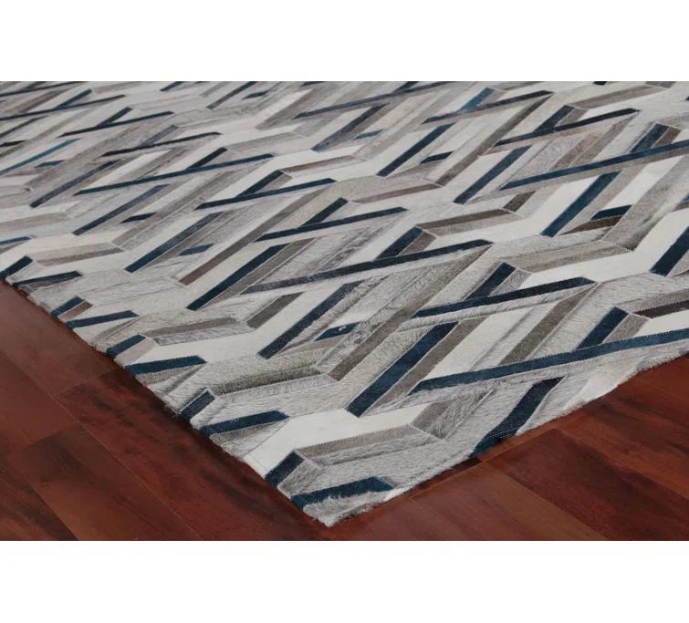 Natural Hide Cowhide Geometric Indoor Rug