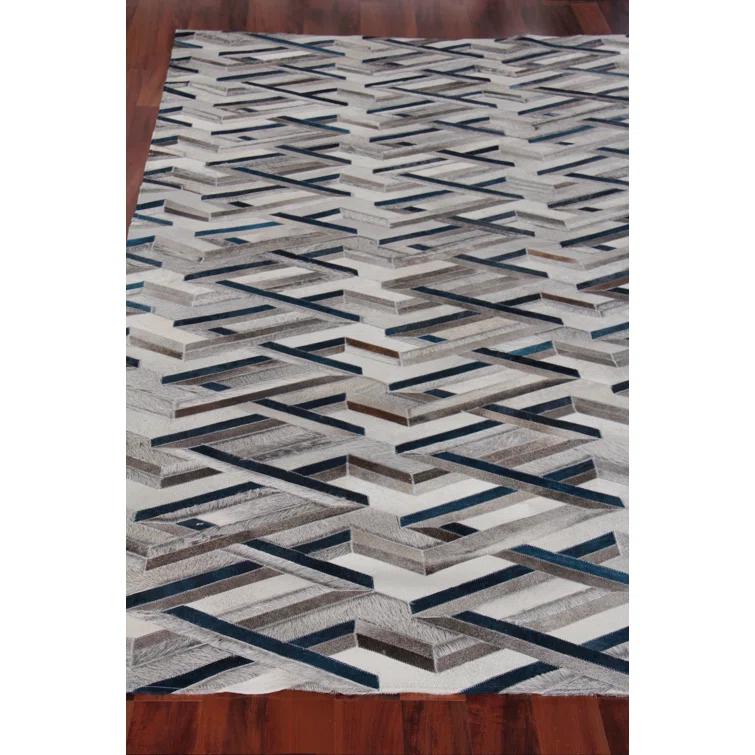 Natural Hide Cowhide Geometric Indoor Rug