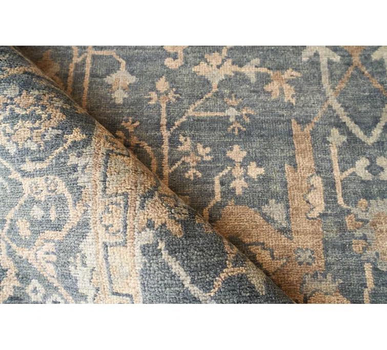 Exquisite Rugs Antique Weave Oushak Handmade Hand Knotted New Zealand Wool Blue Area Rug