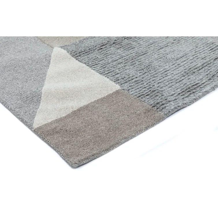 Linn Gallery Hand Tufted Abstract Area Rug in Gray