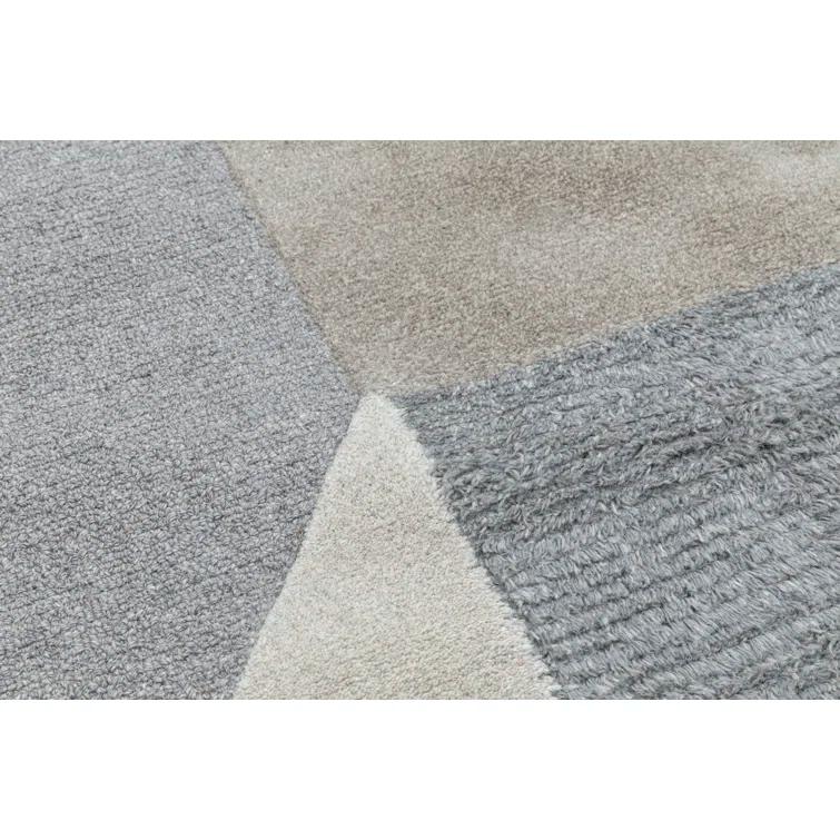 Linn Gallery Hand Tufted Abstract Area Rug in Gray