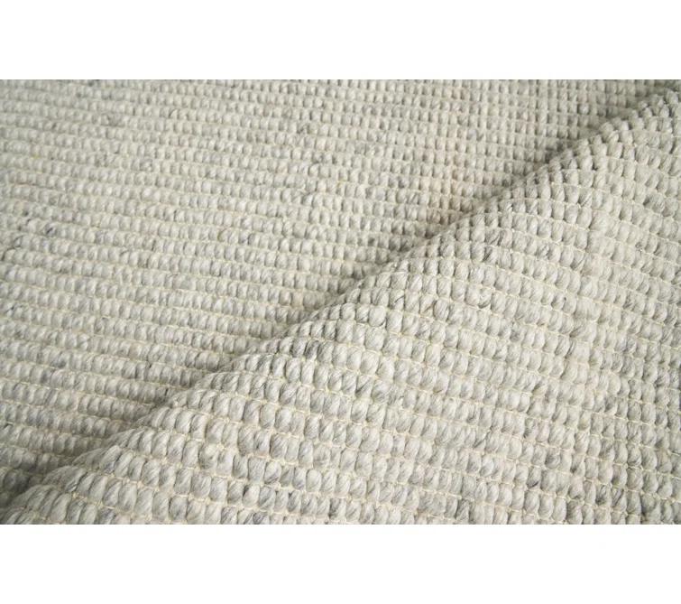 Hesse Hand-Loomed Polyester/Cotton Light Silver Area Rug