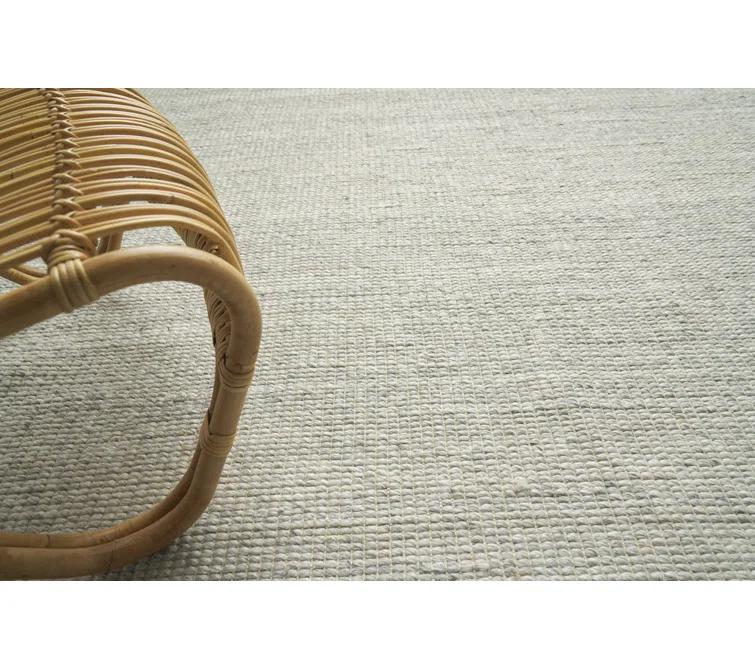 Hesse Hand-Loomed Polyester/Cotton Light Silver Area Rug